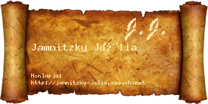 Jamnitzky Júlia névjegykártya
