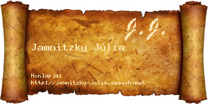 Jamnitzky Júlia névjegykártya
